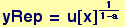 yRep = u[x]^1/(1 - a)